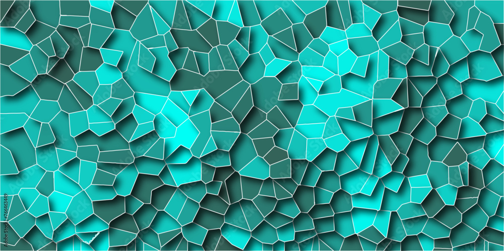 Poster multicolor broken stained glass background with white lines. aqua texture geometric modern creative 