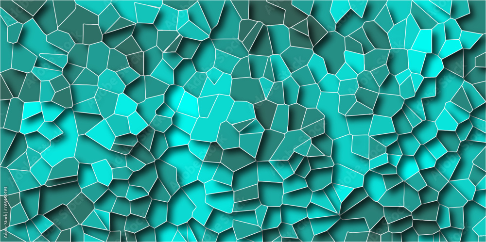 Poster multicolor broken stained glass background with white lines. aqua texture geometric modern creative 
