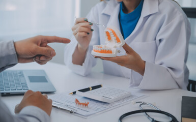 Team of doctors and dentists talking and working health care talk medical conference concept online consultant