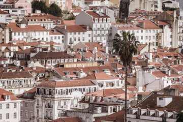 The red rooftops of Lisbon's downtown