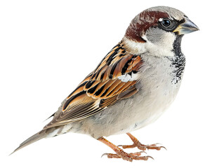 sparrow png side view cutout isolated on white and transparent background