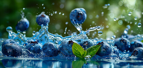 blueberries in water