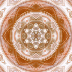 beige orange hexagonal kaleidoscopic design