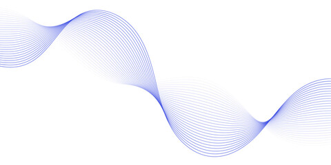 Abstract background with waves for banner. Medium banner size. Vector background with lines isolated on white. Blue and white gradient. Brochure, booklet. Ocean, water