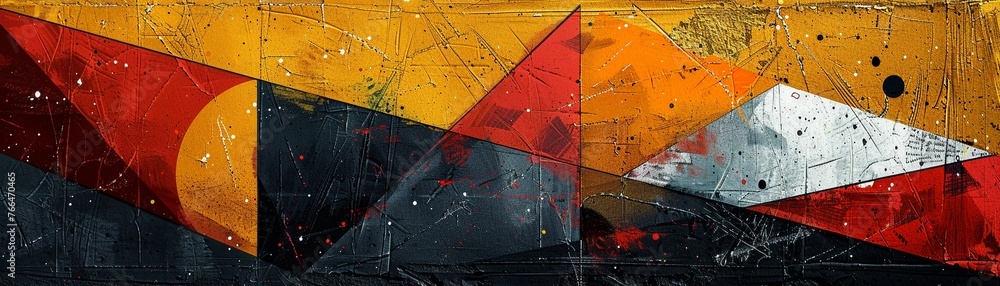 Poster bring your brand to life with a dynamic twist! embrace the bold colors and shapes of abstract art fr