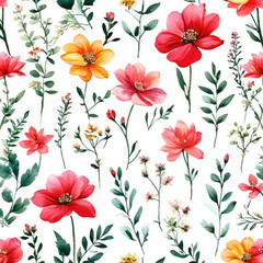 Romantic bright colorful floral background. Botanical theme design. Not seamless.