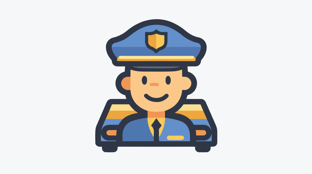 Taxi driver icon. Simple color with outline vector el