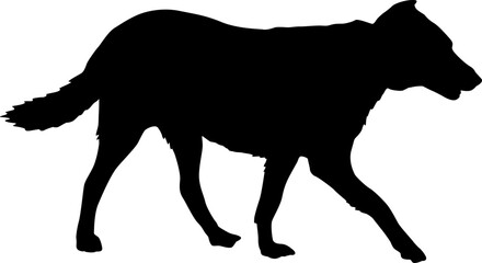 Black silhouette of dogs on a white background