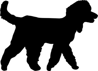 Black silhouette of dogs on a white background