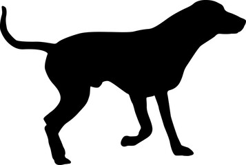 Black silhouette of dogs on a white background