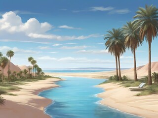 beach with palm trees