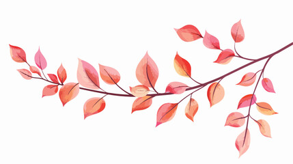 Vector illustration of autumn leaf branch isolated on