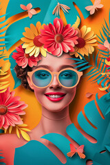 Background of outstanding beautiful woman design in summer