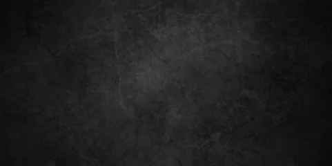 Fotobehang Distressed Rough Black cracked wall slate texture wall grunge backdrop rough background, dark concrete floor or old grunge background. black concrete wall , grunge stone texture background. © MdLothfor