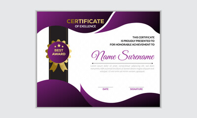 Creative Certificate of Achievement Template Design.