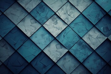 Abstract background with dark blue and gray tones, with multiple overlapping squares in various sizes and shades of grey