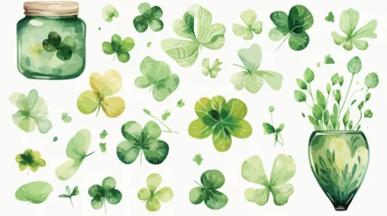 Foto op Canvas Watercolor St.Patricks Day Flat vector isolated on white © Blue