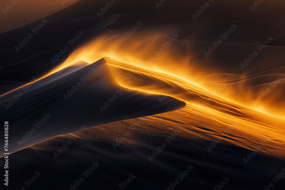 Poster surreal colorful sand dune landscape. background image. created with generative ai technology.