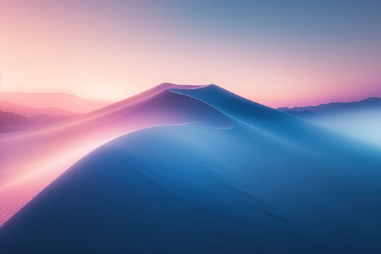 Surreal colorful sand dune landscape. Background image. Created with Generative AI technology.