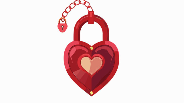 Love lock jewelry flat vector isolated on white 