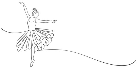 Line art vector illustration of balerina balette dancer © sense