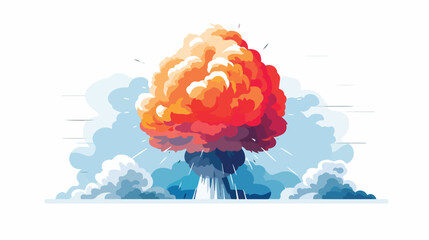 Nuclear bomb military force isolated icon vector illustration - obrazy, fototapety, plakaty