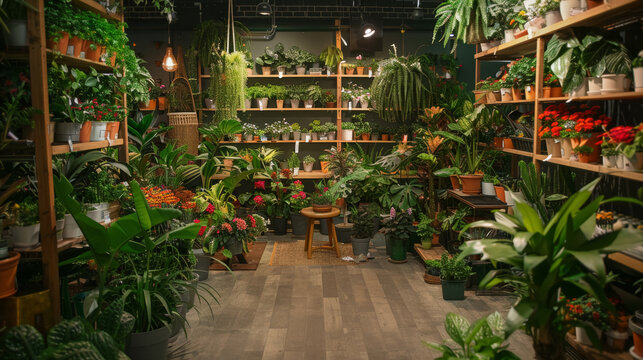 Garden Plants Section in Flower Store