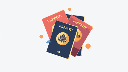Passport icon design illustration design flat vector