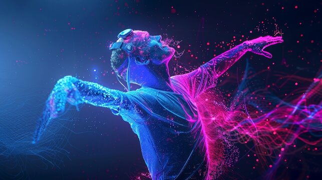 Dynamic Dancing Feeling the Music Come Alive in 8D Sound and Letting Loose ,high detailed