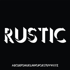 rustic rugged condensed font typeset vector
