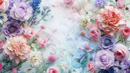 Whimsical Watercolors Creating Stunning Floral Invitations for Your Dream Wedding,illustration , 3D render