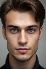 Obraz premium Portrait of a handsome male from european. 25 years old. Generative AI
