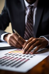 Businessman reviewing financial report