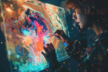 Digital Artist Crafting Cosmic Art