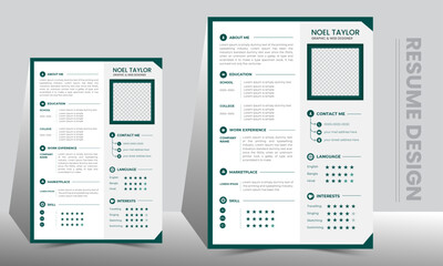 Professional Clean and modern resume or cv design template 