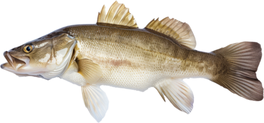 Haddock fish side view, cut out transparent