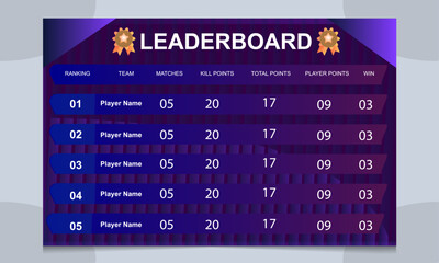 game leaderboard vector. abstract template background 