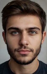 Obraz premium Portrait of a handsome male from european. 25 years old. Generative AI