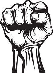 wrist fist pump, hands clenched power strength icon logo vector. Fight for rights, protest