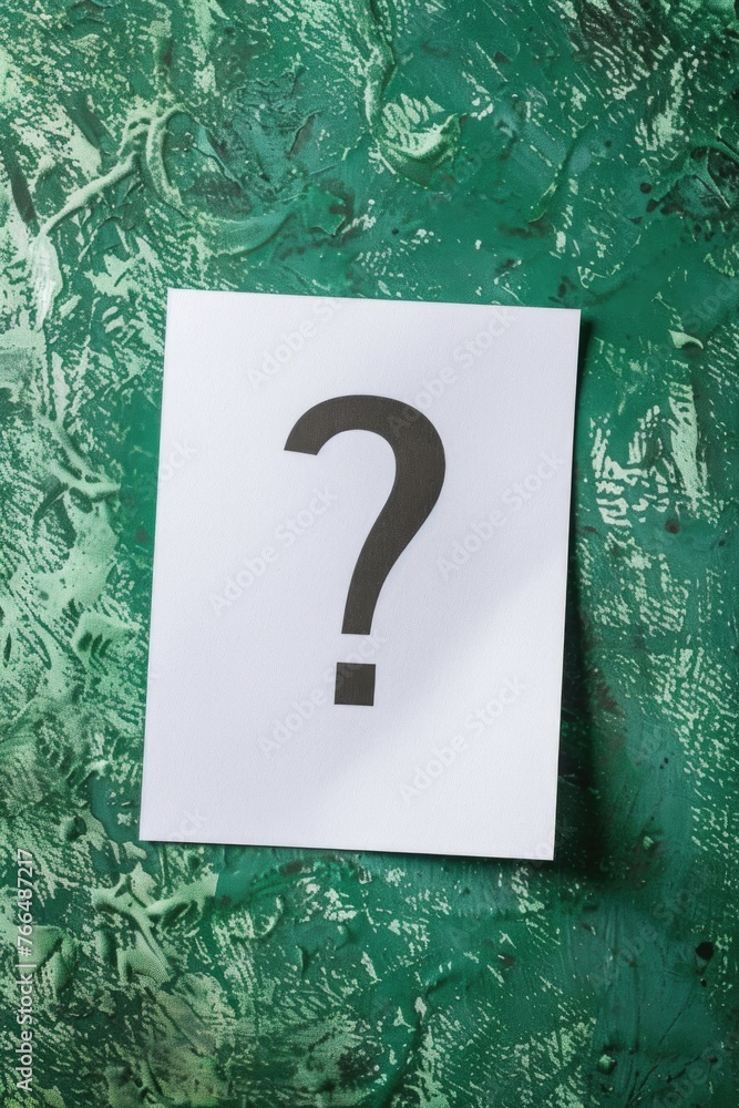 Poster a piece of paper with a question mark symbol. suitable for educational and business concepts