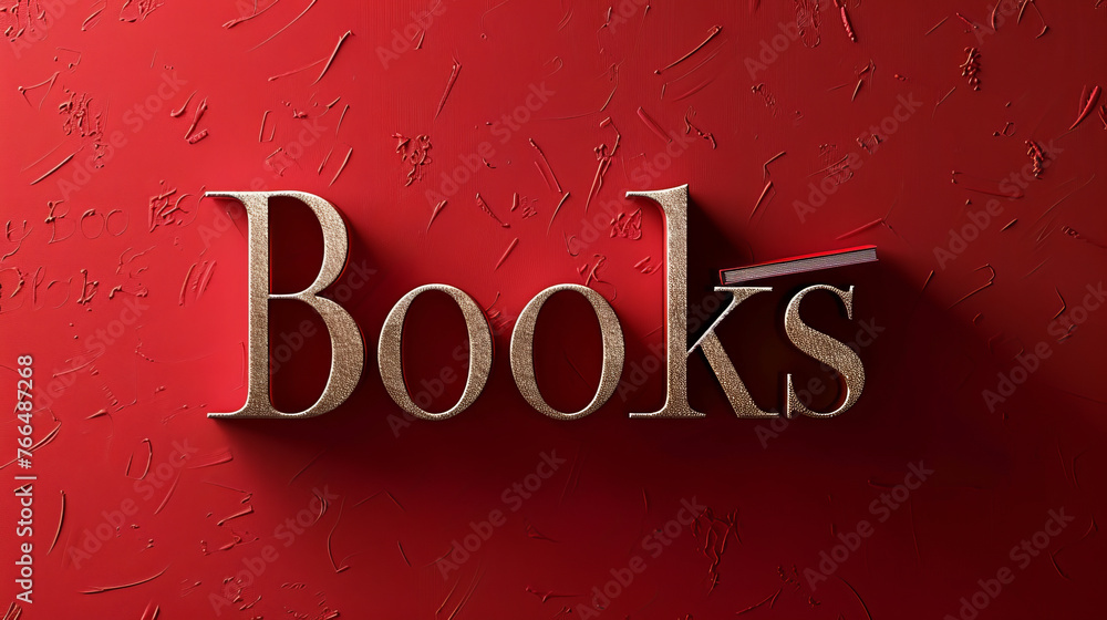 Poster a stack of books sits on a solid background, calling to mind a love of reading and knowledge.