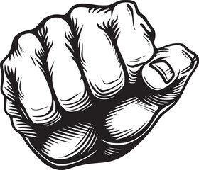 wrist fist pump, hands clenched power strength icon logo vector. Fight for rights, protest