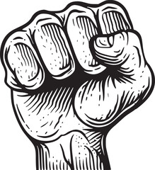 wrist fist pump, hands clenched power strength icon logo vector. Fight for rights, protest