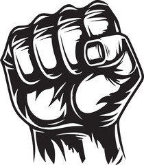 wrist fist pump, hands clenched power strength icon logo vector. Fight for rights, protest