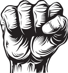 wrist fist pump, hands clenched power strength icon logo vector. Fight for rights, protest