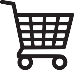 Shopping cart vector icon, flat design. Isolated on white background