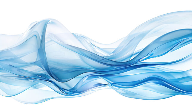 A blue wave with a white background,isolated on white background or transparent background. png cut out or die-cut