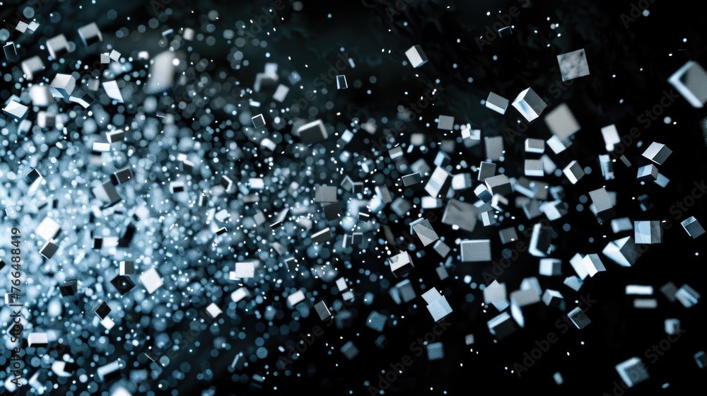 Aufkleber A unique composition of cubes floating in the air. Ideal for modern design projects