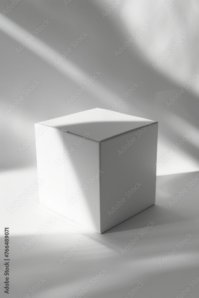Aufkleber a white box placed on a table. suitable for various uses