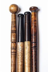 A collection of baseball bats. Suitable for sports and equipment concepts